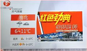 红色劲典品牌在安徽台天气预报广告